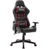 Syfax Gaming-Stuhl Schwarz und Weinrot Kunstleder