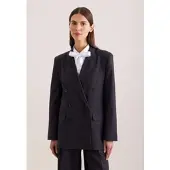 Seidensticker Jackenblazer , Damen, Gr. 38, schwarz (dunkelblau), 52% Polyester, 43% Schurwolle, 5% Elasthan, unifarben, Blazer Jackenblazer