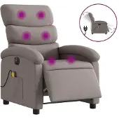 Syfax Massagesessel Elektrisch Taupe Stoff