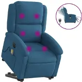 Syfax Massagesessel mit Aufstehhilfe Elektrisch Blau Samt