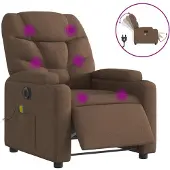 Syfax Massagesessel Elektrisch Braun Stoff