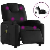 Syfax Massagesessel Elektrisch Schwarz Kunstleder