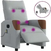 Syfax Massagesessel Elektrisch Hellgrau Stoff