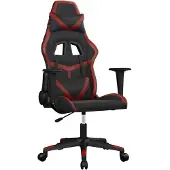 Syfax Gaming-Stuhl mit Massagefunktion Schwarz und Weinrot Kunstleder