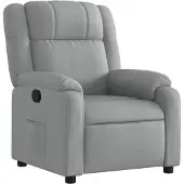 Syfax Relaxsessel Stoff Hellgrau, manuell verstellbar, dick gepolstert, atmungsaktiv, 77x95x99 cm