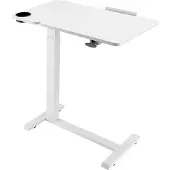 SucceBuy Überbetttisch Beistelltisch Laptoptisch mit Getränkehalter für Bett