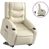 Syfax Relaxsessel mit Aufstehhilfe Creme Kunstleder