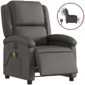 Syfax Relaxsessel Elektrisch Grau Echtleder