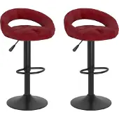 Syfax Barhocker 2 Stk. Weinrot Samt