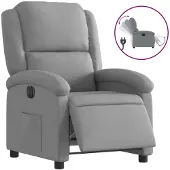 Syfax Relaxsessel Elektrisch Hellgrau Stoff