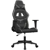 Syfax Gaming-Stuhl mit Massagefunktion Schwarz und Grau Kunstleder