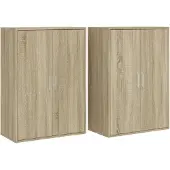 Syfax Sideboards 2 Stk. Sonoma-Eiche 60x31x84 cm Holzwerkstoff
