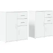 Syfax Sideboards 2 Stk. Weiß 60x31x70 cm Holzwerkstoff