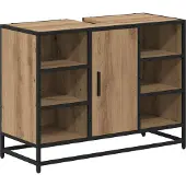 Syfax Badezimmerschrank Artisan-Eiche 80 x 33 x 60 cm Holzwerkstoff