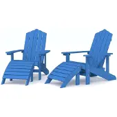 Syfax Adirondack-Gartenstühle 2 Stk. mit Hockern HDPE Aquamarin