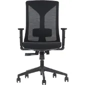 Stema Ergonomischer Bürodrehstuhl HAGER, Nylongestell, verstellbare Armlehnen, Schwarz, Netzrückenlehne