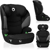 Lionelo Lars I-Size Autokindersitz ab 3 Jahre bis 12 Jahre, ab 12 kg bis 36 kg, (Set), i-Size / 12-36kg / 100-150 cm / Memory Foam - Schwarz Grau