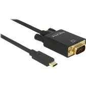 DeLOCK 85261, 1 m, USB Typ-C, VGA (D-Sub), Männlich, Männlich, Gold