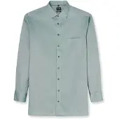 Olymp Langarmhemd "Big & Tall", Herren, Gr. 49, N-Gr, grün, Web, Obermaterial: 100% Baumwolle, gemustert, normal, 2-Knopf-Manschette verstellbar, Hemden Langarmhemd, New Kentkragen, comfort fit
