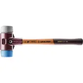 HALDER SIMPLEX Schonhammer Ø 40 mm TPE-mid grau / TPE-soft blau mit Tempergussgehäuse