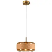 SLV Pendellampe Pantilo Rope 27, braun/amber/gold, Glas, Ø 27 cm