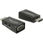 DeLOCK 65901, HDMI A, VGA & 3.5 mm Audio, Schwarz