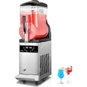 Vevor kommerzielle Slusheis Maschine 12 L Einzeltank-Maschine für gefrorene Getränke, 48 Tassen Edelstahl Slush-Eismaschine mit elektronischem Tastenfeld Softeis Maker für Partys Restaurants Cafés