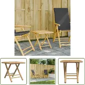 The Living Store Gartentisch Klappbar 45x45x45 cm Bambus