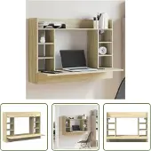 The Living Store Wand-Schreibtisch Sonoma Eiche 105x48x75 cm Holzwerkstoff