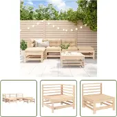 The Living Store 6-tlg. Garten-Lounge-Set Massivholz Kiefer