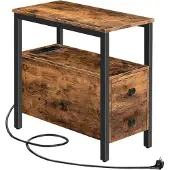 Sonstiges Beistelltisch mit Ladestation und Schubladen, USB-Anschluss, Steckdose