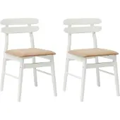 Syfax Esszimmerstuhl 2 pcs Weiß und Braun Massives Gummiholz