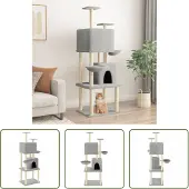 The Living Store Kratzbaum mit Sisal-Kratzsäulen Hellgrau 180 cm