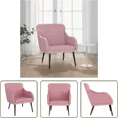The Living Store Sessel Rosa 63x76x80 cm Samt