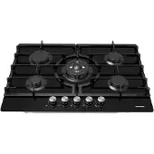 Heinner HBH-M705IWFGBK, Schwarz, Integriert, 75 cm, Gaskochfeld, Edelstahl, 5 Zone(n)