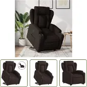 The Living Store Relaxsessel mit Aufstehhilfe Elektrisch Dunkelbraun Stoff