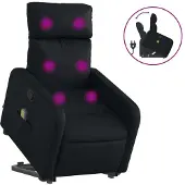 Syfax Massagesessel mit Aufstehhilfe Schwarz Kunstleder