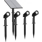 Enovalite LED Solar-Gartenstrahler 200 lm warmweiß schwarz IP54 dimmbar