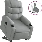 Sonstiges Relaxsessel mit Aufstehhilfe Hellgrau Stoff