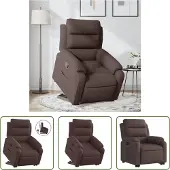 The Living Store Relaxsessel mit Aufstehhilfe Dunkelbraun Stoff