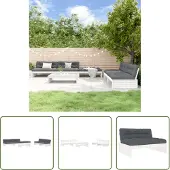 The Living Store 6-tlg. Garten-Lounge-Set mit Kissen Weiß Massivholz