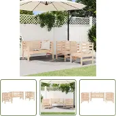 The Living Store 3-tlg. Garten-Lounge-Set Massivholz Kiefer