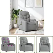 The Living Store Massagesessel Hellgrau Stoff