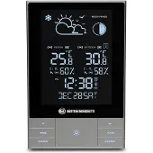 Bresser Optics ClimateTemp NDV, Anthrazit, Metallisch, Silber, Innen-Hygrometer, Innen-Thermometer, Außen-Hygrometer, Außen-Thermometer, Hygrometer, Thermometer, 433 MHz, LCD, DC / Batterie