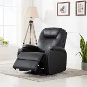 The Living Store Massage-Schaukelsessel Schwarz Kunstleder