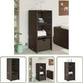 The Living Store Gartenschrank Braun 50x55x115 cm Poly Rattan