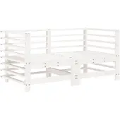 vidaXL Garten-Ecksofas 2 Stk. Weiß Massivholz Kiefer
