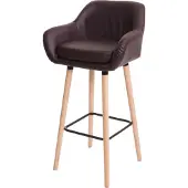 Mendler Barhocker Malmö T381, Barstuhl Tresenhocker MVG- Kunstleder, braun