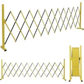 Mendler Alu Absperrgitter HWC-B34, Scherengitter Zaun Schutzgitter ausziehbar, 103x35-300cm gelb-schwarz