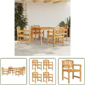 The Living Store 5-tlg. Garten-Essgruppe Massivholz Teak